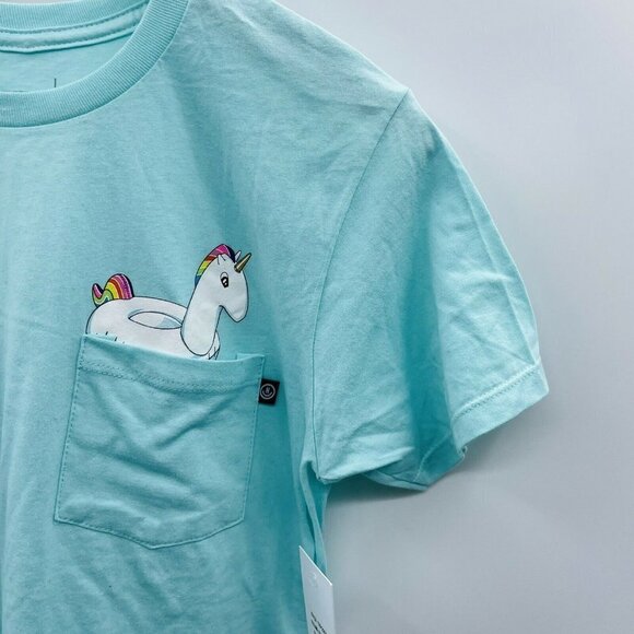 Neff Mens Size Small Unicorn Pocket T-Shirt Short Sleeve Celadon Blue Cotton 072 - Picture 4 of 7